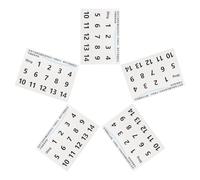 iplusmile Pegatinas de Escalas para Instrumento Handpan 5 Piezas Etiquetas Numéricas Blancas para Practicar Percusión Accesorios para Educación Musical y Aprendizaje de Notas para