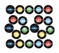 iplusmile Pegatinas Decorativas Retro de Discos de Vinilo 20 Hojas 5 Colores X 4 Unidades para Decoración de Paredes Accesorios para Fotomatón de Fiestas Musicales y Manualidades