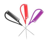 iplusmile Peines para Cabello de Metal y Plástico 3 Unidades Aguja de Acero para Mechas y Trenzas Profesionales, Color Púrpura Negro y Rojo, Uso en Salón y Hogar