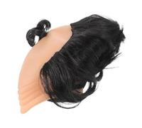 iplusmile Peluca Negra Cuero Cabelludo Sintético, Gorra Calva para Disfraz de Anciano, Peluca Divertida para Adultos en Fiestas, Cosplay y Espectáculos de Comedia