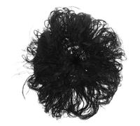 iplusmile Peluquín de Mujer Ondulado Negro de Fibra con Integración Indetectable y Apariencia Realista para Viajes y Fiestas, Pieza de Cabello Topper para Aumento de Volumen