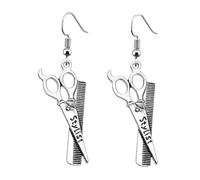 iplusmile Pendientes de Moda Colgantes de Aleación Diseño Creativo de Tijeras y Peine, Accesorios Femeninos para Mujer, Joyas Ligeras para Fiestas, Uso Diario y Obsequio Especial