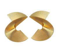 iplusmile Pendientes Dorados Llamativos Espiral Forma De Abanico Aleación Ligeros Para Mujer Uso Diario Verano Otoño Invierno