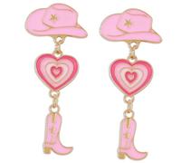iplusmile Pendientes para Mujer en Forma de Bota y Sombrero, Diseño, Aretes Colgantes Multicapas, 1 Par, para Niñas o Fiesta