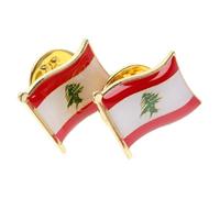iplusmile Pin de Botón Insignia Bandera Libanesa 2 Unidades, Metálico y Portátil, Accesorios para Ropa y Mochila, para Viajes y Celebraciones Culturales