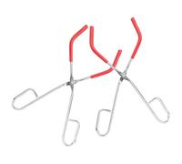 iplusmile Pinza para Vaso de Precipitados de Laboratorio 2 Piezas Abrazadera Metálica de Acero Redondo Cromado Color Rojo Sujeción Segura para Experimentos Científicos y Uso Profesional