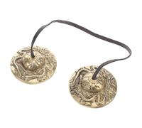 iplusmile Platillos Tingsha de Latón Doble Dragón para Meditación, Campanas de Percusión Manual, Instrumento de Percusión para Yoga y Mindfulness, Sonido Puro y Armonioso