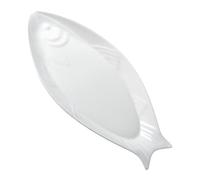 iplusmile Plato de Cerámica para Servir Alimentos Resistente y Multiusos para Pescado Postres y Aperitivos Hogar y Restauración Diseño Ovalado Blanco