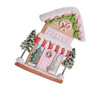 iplusmile Polymer Clay Christmas Cottage Sculpture Handmade Winter Tabletop Ornament Non-Toxic Holiday House Decor with Trees For Festive Home Styling