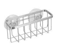iplusmile Porta Estropajos Fregadero Cocina con Ventosas - Organizador Fregadero Acero Inoxidable Antióxido - Soporte Esponja y Jabón Sin Taladro para Cocina y Baño (Plata)