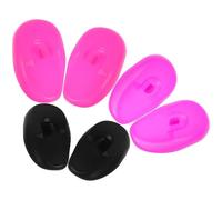 iplusmile Protectores Auditivos de Silicona para Teñir el Cabello 3 Pares Negro Morado Rosa Resistentes al Calor Agua Orejeras Ajustables para Salón de Belleza y Uso Personal