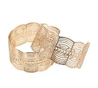 iplusmile Pulsera Abierta de Metal Dorado con Estilo Minimalista y Forma Geométrica Hueca para Mujeres, Brazalete Ancho, 1 Par, Uso Diario y Ocasiones Especiales