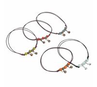 iplusmile Pulsera de Tobillo Bohemia Ajustable de Cordón Trenzado con Cuentas de Cerámica 10 Piezas Multicolor Rojo Verde Azul Naranja Verde Craquelado para Mujer y Niña Joyería