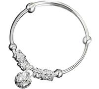 iplusmile Pulsera Infantil con Campana de Plata Chapada Delicada y Cómoda Brazalete para Bebés y Regalo para Cumpleaños y Shower