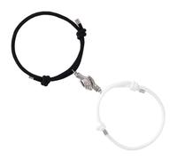 iplusmile Pulseras Amistad para Parejas Pulsera de Manos Tomadas Tejido de Hilo Negro y Conjunto de 1 Par Ajustable Unisex para Obsequio y Uso Diario