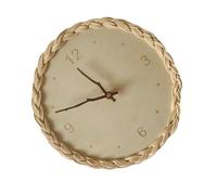 iplusmile Reloj de Pared Tejido en Vinagre y Madera de Basswood, Silencioso Consumo, Diseño Orgánico para Adorno de Hogar y Sala