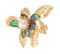 iplusmile Rhinestone Lotus Flower Brooch Metal Crystal Lapel Pin Bridal Wedding Jewelry Decorative Badge For Dress Hat Jacket Accessories