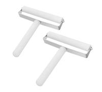 iplusmile Rodillo de Silicona para Aplicación de Adhesivos 2 Piezas 7 CM y 10 CM Herramienta para Alisar Películas y Sellar Costuras Color Blanco Adecuado para Laminación y