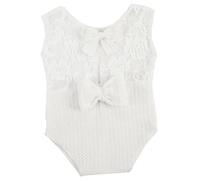 iplusmile Ropa Recién Nacida para Fotografía sin Mangas de Encaje Transpirable Prop para Sesiones Fotos Niña Diseño con Lazo y Seguro para