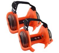 iplusmile Ruedas Luminosas Ajustables para Patines Infantiles Accesorio Deslizante de PVC Luces Tricolor Tamaño Compacto para Actividades al Aire Libre Color Naranja 1 Par