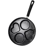 iplusmile Sartén Antiadherente de 4 Círculos para Desayuno, Mini Sartén Multifunción de Piedra para Huevos y Panqueques, Apta para Cocina de Inducción, Fácil Limpieza, Tamaño Compacto