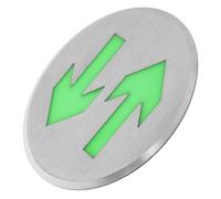 iplusmile Señal de Seguridad que Brilla Oscuridad, Señales de Salida Flechas Brillantes, Acero Inoxidable, Plata, Flecha Bidireccional, para Interior y Emergencia