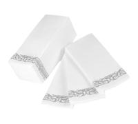 iplusmile Servilletas de Cena Desechables Elegantes y Amigables de Pulpa de Madera 25 Piezas Color Plata para Bodas y Entretenimiento Diario