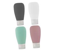 iplusmile Set de 4 Botellas de Silicona para Viaje de 38ml, Envases Rellenable a Prueba de Fugas Boca Ancha para Lociones y Productos de Cuidado Cutáneo Color Aleatorio Estilo Aleatorio