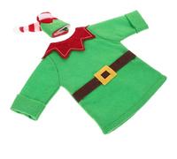 iplusmile Set de Decoración Navideña para Botella de Vino Abrigo y Sombrero Reutilizables Fundas Pequeñas para Botellas Accesorios para Fiestas y Decoración de Vino