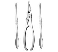 iplusmile Set De Herramientas para Mariscos De Acero Inoxidable 18 Cm Tenazas Y Horquillas ErgonóMicas para Comer Cangrejo Y Langosta En Casa