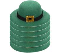 iplusmile Sombreros Mini Verdes para Botella de Vino Día de San Patricio, 6 Piezas Tapas Decorativas de 8x8x2.8 Cm Cierre Dorado, Accesorios Flexibles para Decoración de Mesa Festiva