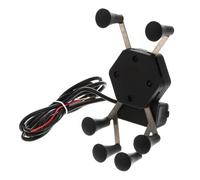 iplusmile Soporte para Teléfono Móvil Antirrobo de 6 Garras | Pvc y Abs, Diseño de Pinza Fija, Uso en Bicicleta y Moto, Color Negro, Estilo Manillar