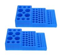 iplusmile Soporte para Tubos de Ensayo de Laboratorio 92 Ranuras Plástico Azul Compatible Tubos de 58 a 295 MM Organizador para Muestras Químicas Pack de 2 Unidades