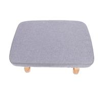 iplusmile Taburete Pequeño para Yoga y Meditación, Banco Tapizado En Tela Gris, Madera Original, Asiento Cómodo, Uso Multifuncional para Hogar, Sala, Oficina o Entrada,