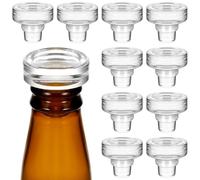 iplusmile Tapones de Vino T-shaped de Vidrio y Silicona, 10 Piezas Reutilizables para Botellas, sin Sabor, Preservan el Sabor Original, Ideales para Uso en Casa