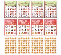 iplusmile Tarjetas de Bingo de Papel para Juegos Navideños 37 Unidades Tamaño 128 X 18 CM Cartas de Bingo para 24 Jugadores Juego de Desarrollo Intelectual y Diversión Familiar