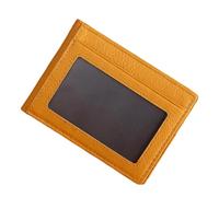 iplusmile Tarjetero Práctico de Cuero Auténtico Plegable, Funda Protectora para Tarjetas de Crédito y Visita, Color Tierra, Unisex para Oficina y Uso Diario, Diseño Compacto y Seguro