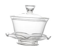 iplusmile Taza de Té de Vidrio con Tapa Transparente para Infusión Rápida Diseño Chino Ligera y Fácil de Almacenar para Decoración del Hogar Elegante