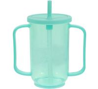 iplusmile Taza para Sorber para Adultos con 2 Asas Vasos De Plástico para Personas Mayores Discapacitadas Vasos para Disfagia A Prueba De Derrames Ayuda para Vivir Taza De Hospital con Tapa
