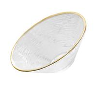 iplusmile Tazón de Cristal para Ensaladas con Dorado Bol Mediano para Servir Frutas y Postres Bol Multiuso para Cocina y Restaurante Diseño Nórdico con Rayas Elegante y Duradero
