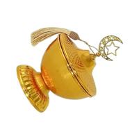 iplusmile Tazón Metálico para Dulces Eid Mubarak de Oriente Medio con Tapa Tamaño Grande Color Dorado Recipiente Sellado Reutilizable para Almacenamiento de Galletas Chocolates y