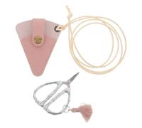 iplusmile Tijeras de Bordado Pequeñas con Funda de Pu Cuero Diseño Ergonómico y Vintage Tijeras de Costura Portátiles para Corte Preciso de Tela y Manualidades Casa y Viaje