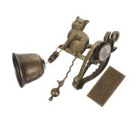 iplusmile Timbre Colgante Vintage de Metal Estilo Rústico Figura de Gato, Campana de Viento Resistente para Exterior, Decoración de Jardín y Patio, Accesorio Decorativo para Amantes de Animales