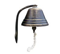 iplusmile Timbre Retro de Hierro Fundido Pequeño en Color Bronce Campana de Puerta para Cafetería y Decoración de Interiores y Exteriores Timbre Manual Sonido Alto para Aviso en Tiendas y