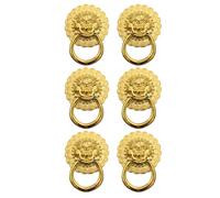 iplusmile Tiradores de Muebles Vintage de Aleación de Zinc Diseño Cabeza de León 6 Piezas Doradas para Puertas y Cajones Accesorios Resistentes y Antióxido Ideales para Cocina y Baño