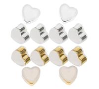 iplusmile Topes de Silicona para Pendientes de Botón 12 Piezas Cierres Traseros en Forma de Corazón Colores Dorado y Platino Accesorios para Pendientes Perforados Ideales para