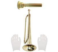 iplusmile Trompeta Diseño Creativo y Acabado Fino, Instrumento Musical de Viento Seguro en Metal Dorado para Banda Escolar y Camping de Verano