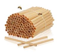 iplusmile Tubo de Recarga para Abejas 100 Tubos de Caña Natural 15 CM Diámetro 0,5-0,8 CM para Colmenas Jardín Balcón Patio