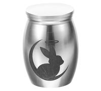 iplusmile Urna Pequeña para Cenizas de Mascotas Urna Recuerdo de Acero Inoxidable para Cenizas de Conejo Cremación Portátil y Resistente