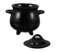 iplusmile Witch Cauldron Bowl Ceramic Candy Holder Pot Halloween Party Decoration Fantasy Themed Candy Bowl Easy Clean Novelty Tableware